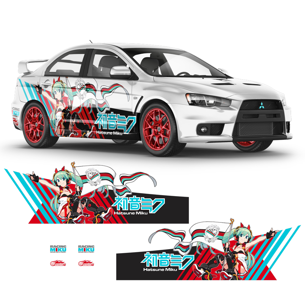 Racing Miku 2020 ITASHA Anime Style Decals for Any Car Body