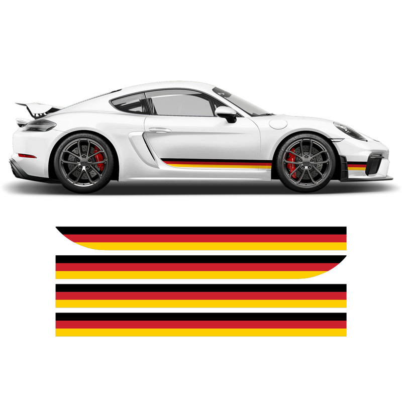 German Flag Style Racing stripes set, for Porsche Cayman / Boxster