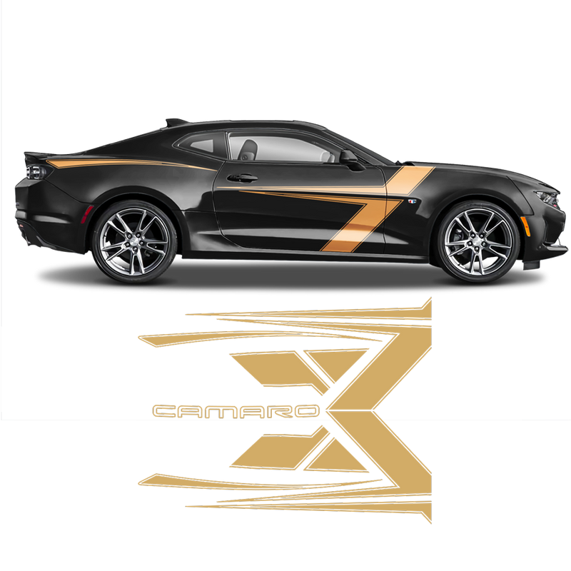 T-Stripes Side Graphic for Chevrolet Camaro 2016 - 2020 black