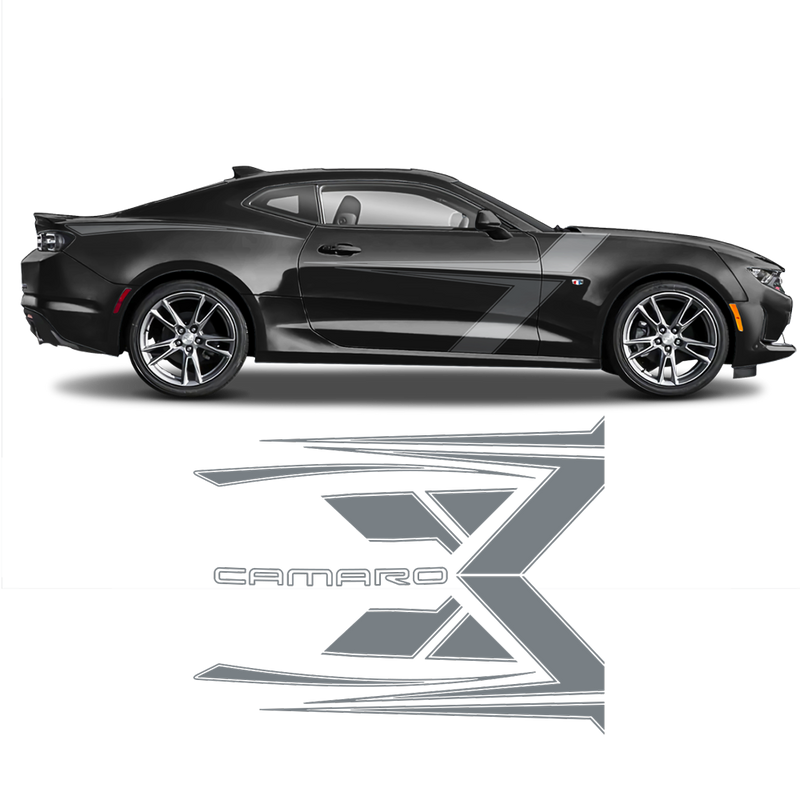 T-Stripes Side Graphic for Chevrolet Camaro 2016 - 2020 black