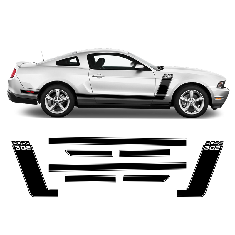 BOSS 302 style Racing stripes set, for Ford Mustang 2012 - 2014