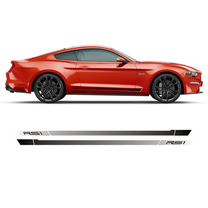 Roush RS1 / RS2 / RS3 faded rocker stripes for Ford Mustang 2015 - 2019