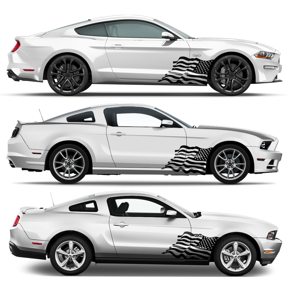 us flag auto decals for Ford Mustang or any car body