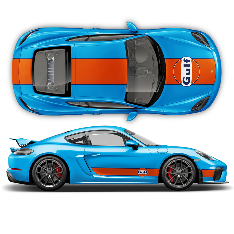 GULF Le Mans RACING STRIPES set, for Cayman / Boxster