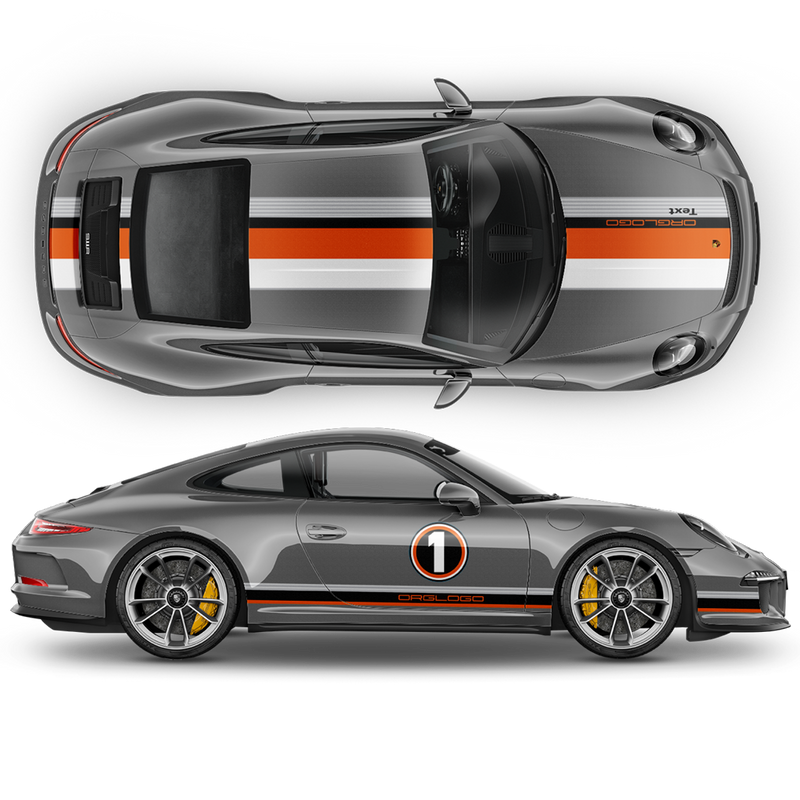 LE MANS RACING STRIPES graphic decals set, for Porsche Carrera / Cayman / Boxster