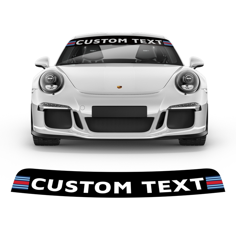 Windshield Martini Racing decals, for Carrera / Cayman / Boxster / Spyder