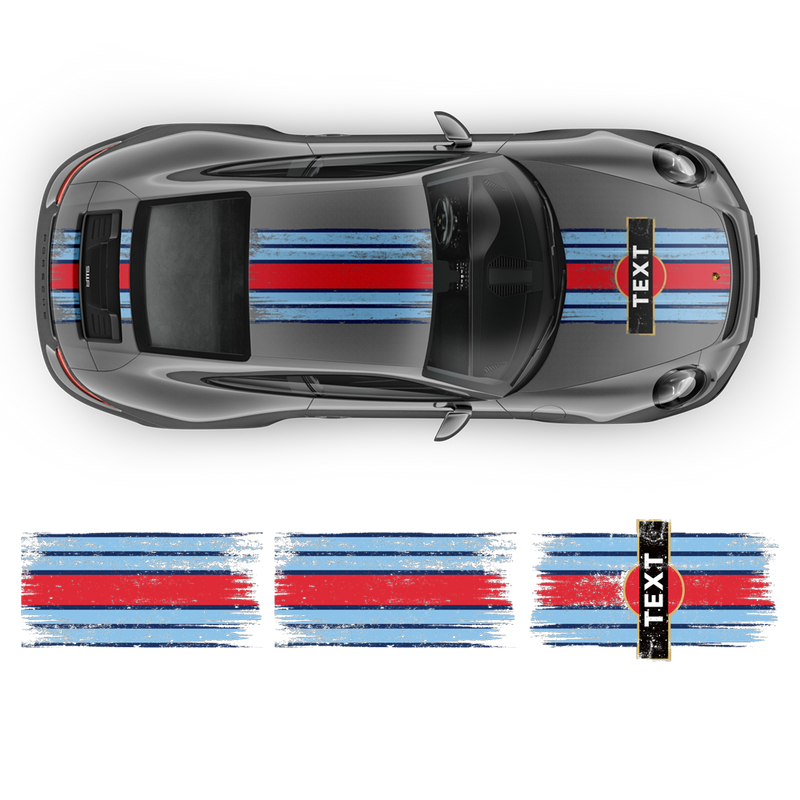 Scratched Martini Style Racing Stripes, for Carrera 1999 - 2021