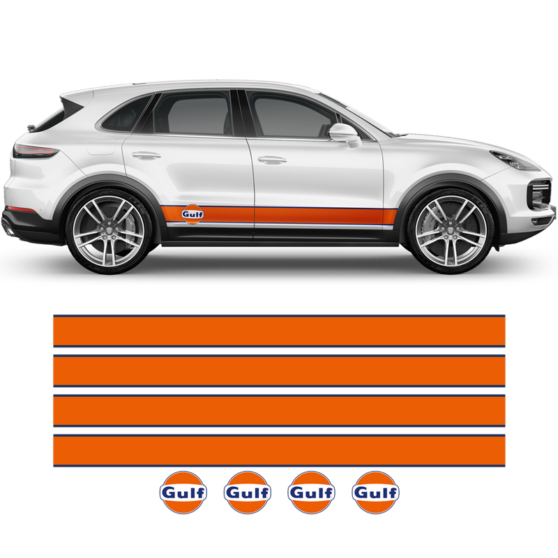Gulf Racing Stripes for Cayenne / Macan