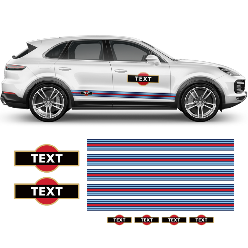 Thin Martini Style Racing Stripes Set, for Porsche Cayenne