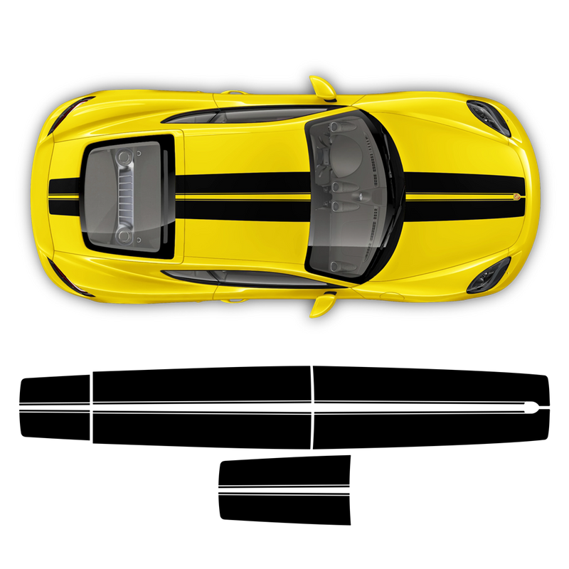 Exclusive Contoured Double Stripes Over The Top, for Cayman / Boxster