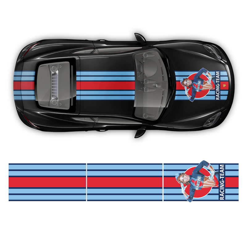 Martini Style Pin Up Girl Racing stripes, for Porsche Cayman / Boxster