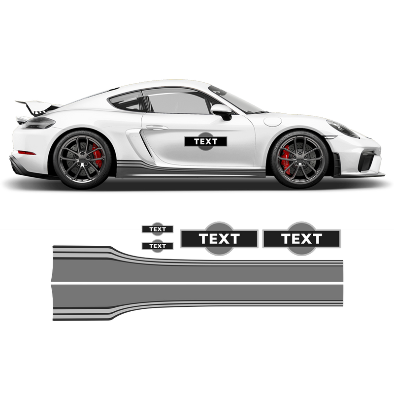 Martini Style Racing stripes set, for Cayman / Boxster