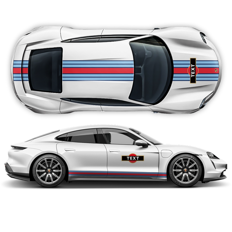19' Martini Style Racing stripes, for Porsche Taycan