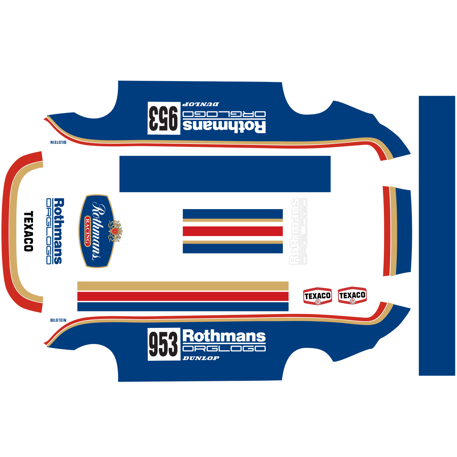 Radio Control Rally Car Decals Rothmans Rothmans Dakar Edition decals set, for Carrera 996
