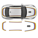 Rainbow Retro style Decals Set, for BMW M2 G87