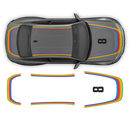 Rainbow Retro style Decals Set, for BMW M2 G87