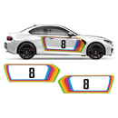 Rainbow Retro style Decals Set, for BMW M2 G87