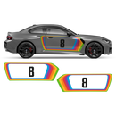 Rainbow Retro style Decals Set, for BMW M2 G87