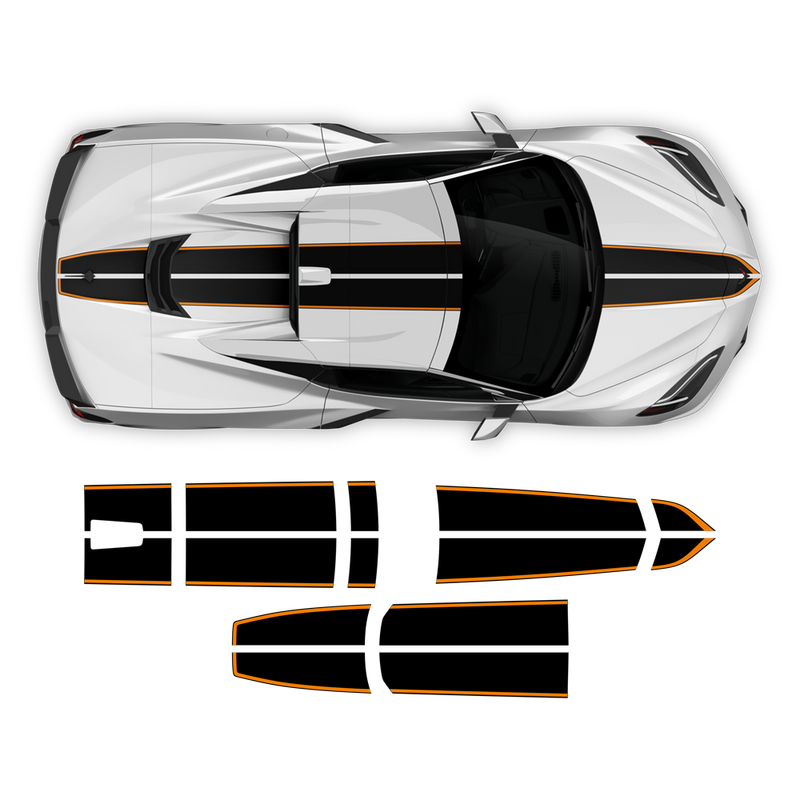 Racing Stripes Over The Top, for Corvette C8 2021 - 2024