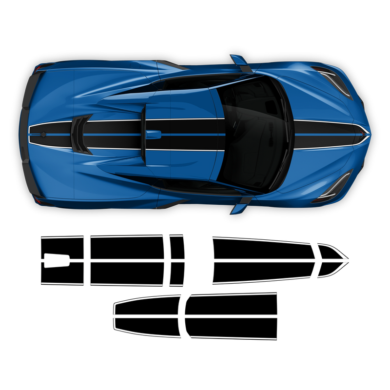 Racing Stripes Over The Top, for Corvette C8 2021 - 2024