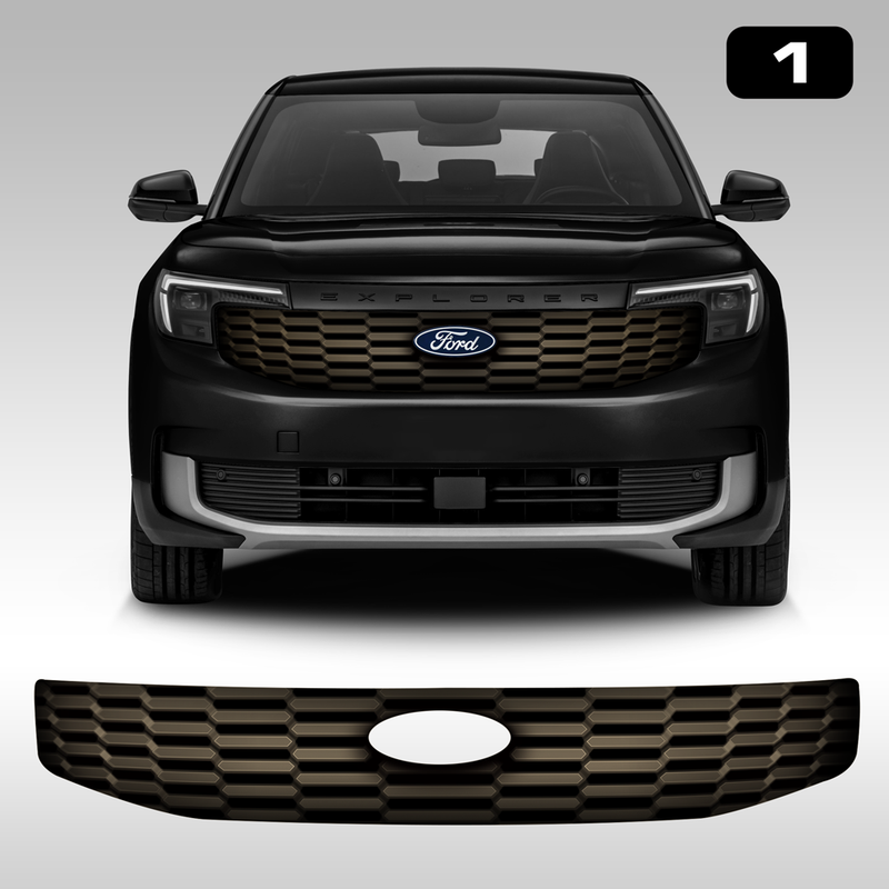 Front Grill Imitation Decal BRONZE, for Ford Explorer EV 2024<