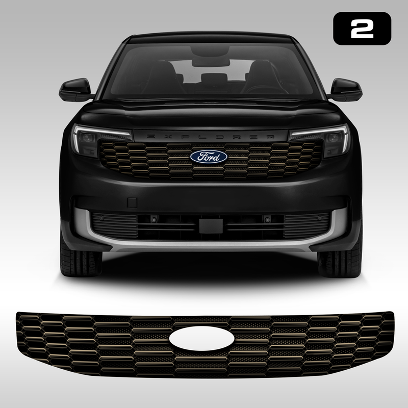 Front Grill Imitation Decal BRONZE, for Ford Explorer EV 2024<