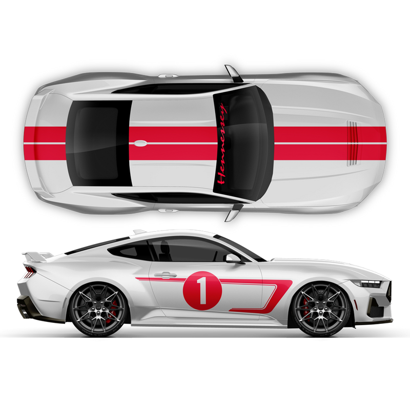 Hennessey Racing Stripes Set, for Ford Mustang 2024 - 2025 (Gen7)