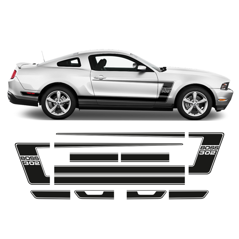 BOSS 302 Laguna Seca side stripes, for Ford Mustang 2005 - 2014