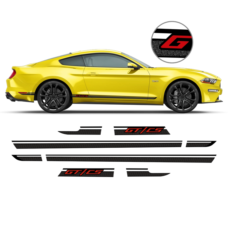 thumbnail image 2 of California Special GT/CS Rocker Panel Fade Stripes Decal Kit For 2015-2017 Mustang – Ford Vinyl 2 of 4
