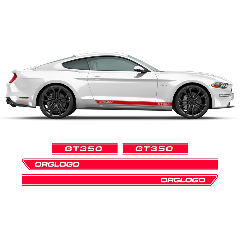 Short Rocker stripes GT350, for Ford Mustang 2015 - 2020