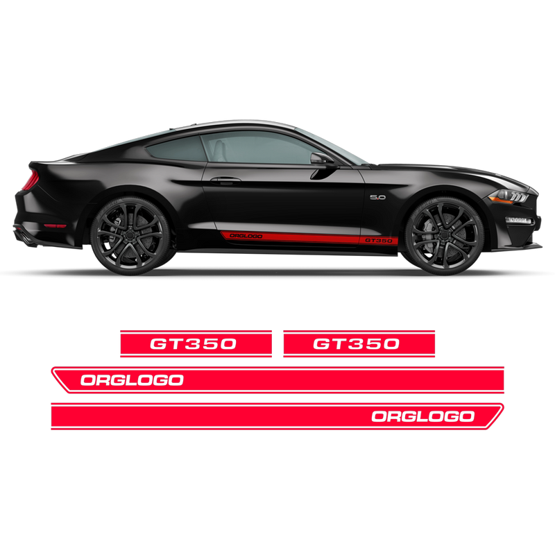 Short Rocker stripes GT350, for Ford Mustang 2015 - 2020