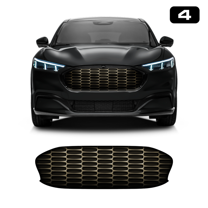 Front Grill Imitation Decal Bronze, for Mustang Mach-E 2021 2022 2023 2024