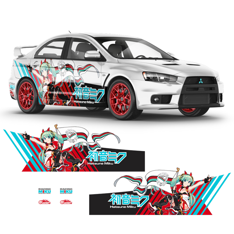 Racing Miku 2020 ITASHA Anime Style Decals for Any Car Body