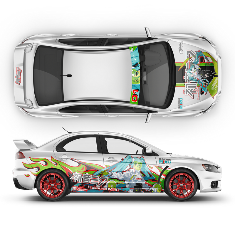 Racing Miku 2022 ITASHA Anime Style Decals for Any Car Body