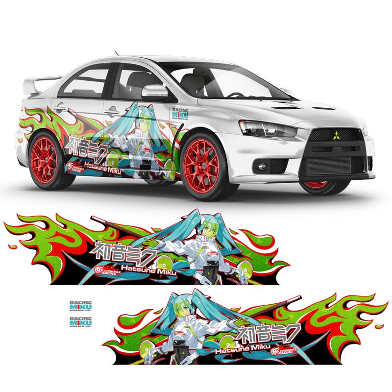 Racing Miku 2022 ITASHA Anime Style Decals for Any Car Body