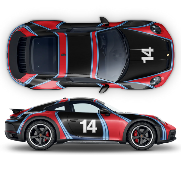 Stickers Gulf Martini Le Mans - Bandes Racing Pour Porsche 911, BMW - ARLON