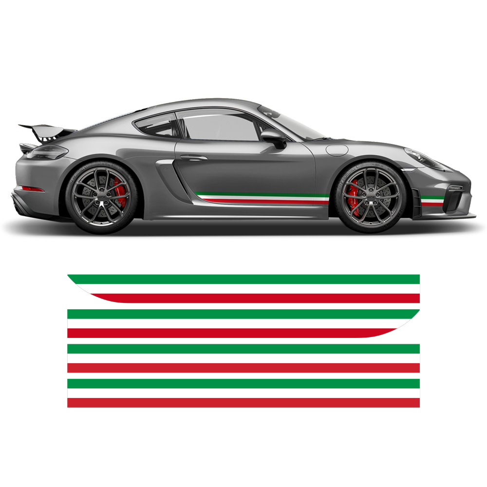 Italian Racing Strips Italian Flag Style Racing stripes set, for Porsche Cayman / Boxster
