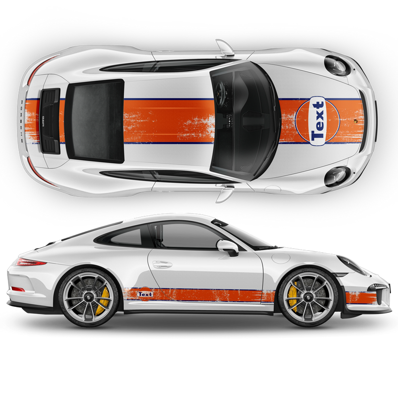 GULF Le Mans Scratched Racing Stripes kit, for Carrera 1999 - 2020