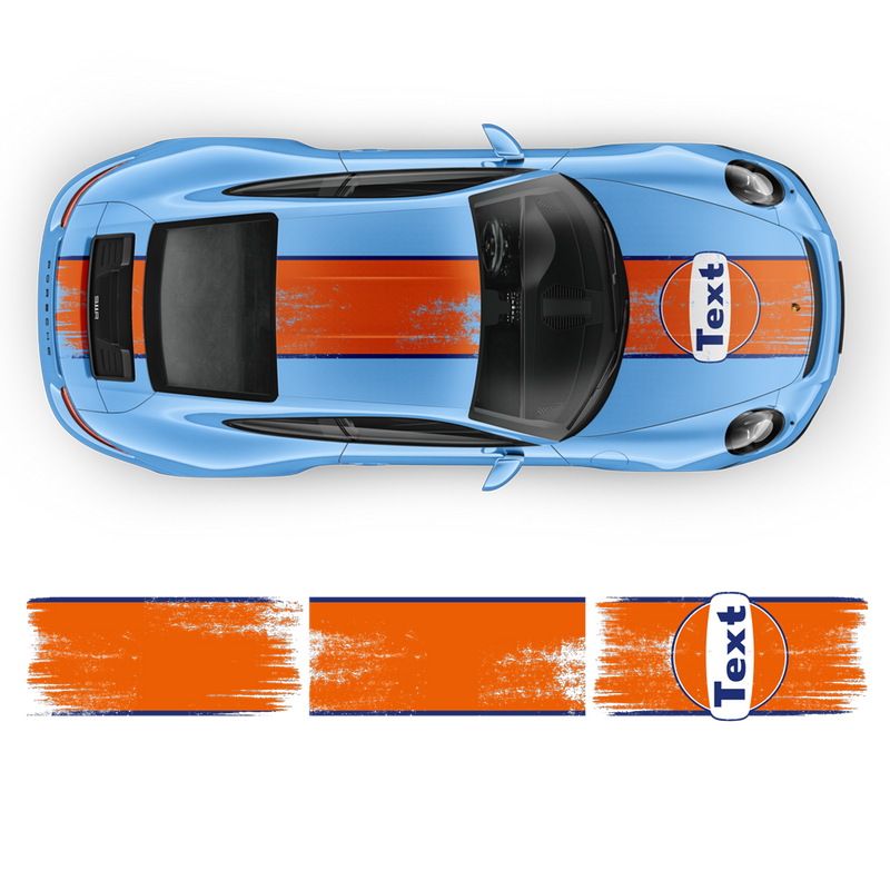 GULF Le Mans Scratched Racing Stripes kit, for Carrera 1999 - 2020