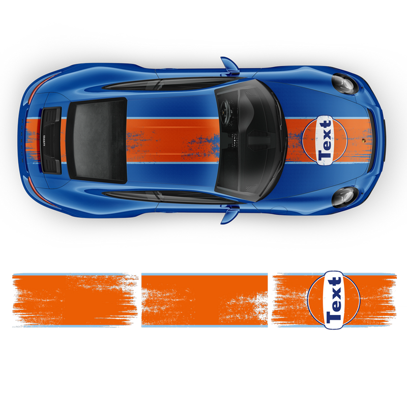 GULF Le Mans Scratched Racing Stripes kit, for Carrera 1999 - 2020