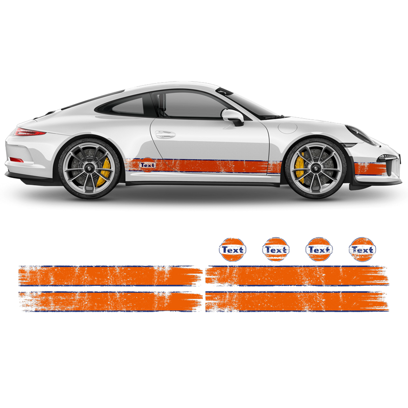 GULF Le Mans Scratched Racing Stripes kit, for Carrera 1999 - 2020