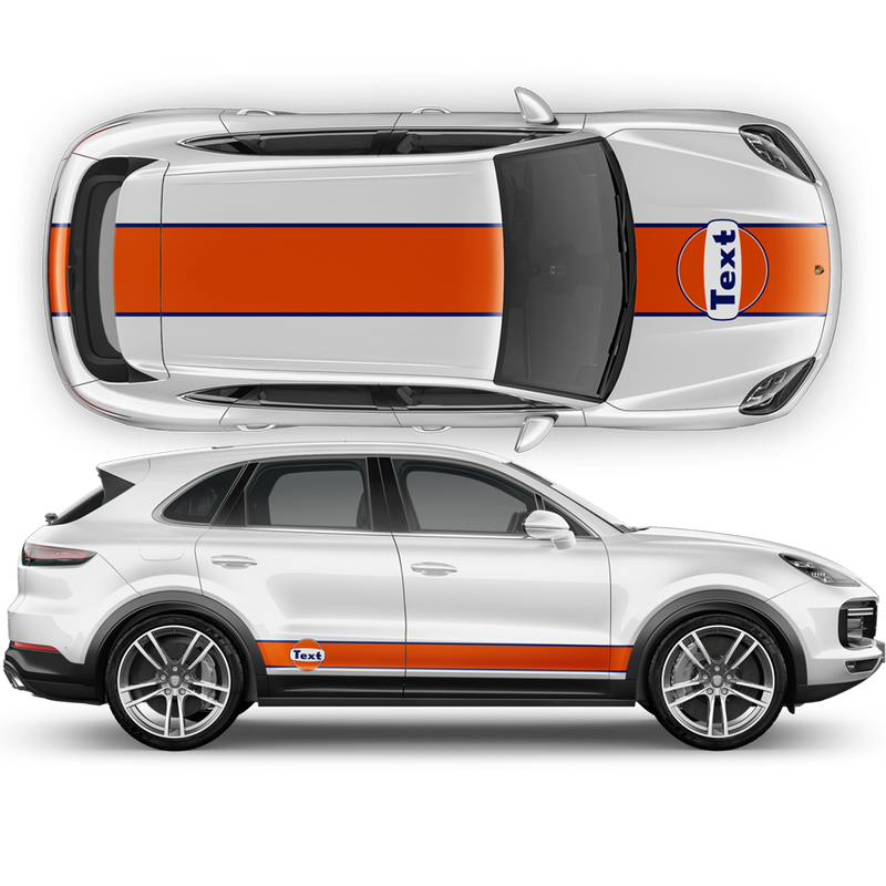 Gulf Racing Stripes, for Cayenne / Macan