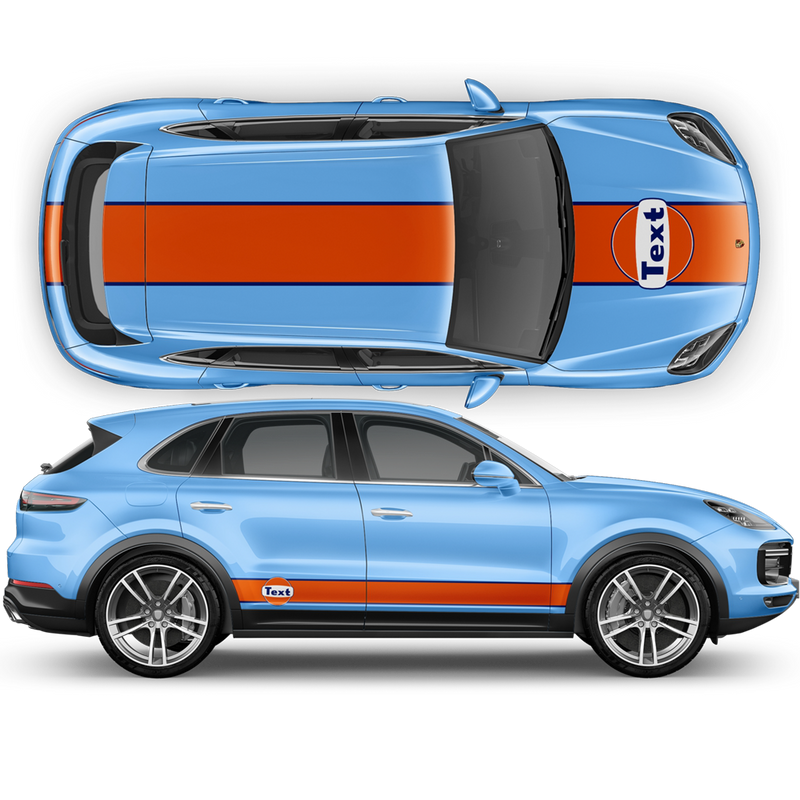 Gulf Racing Stripes, for Cayenne / Macan