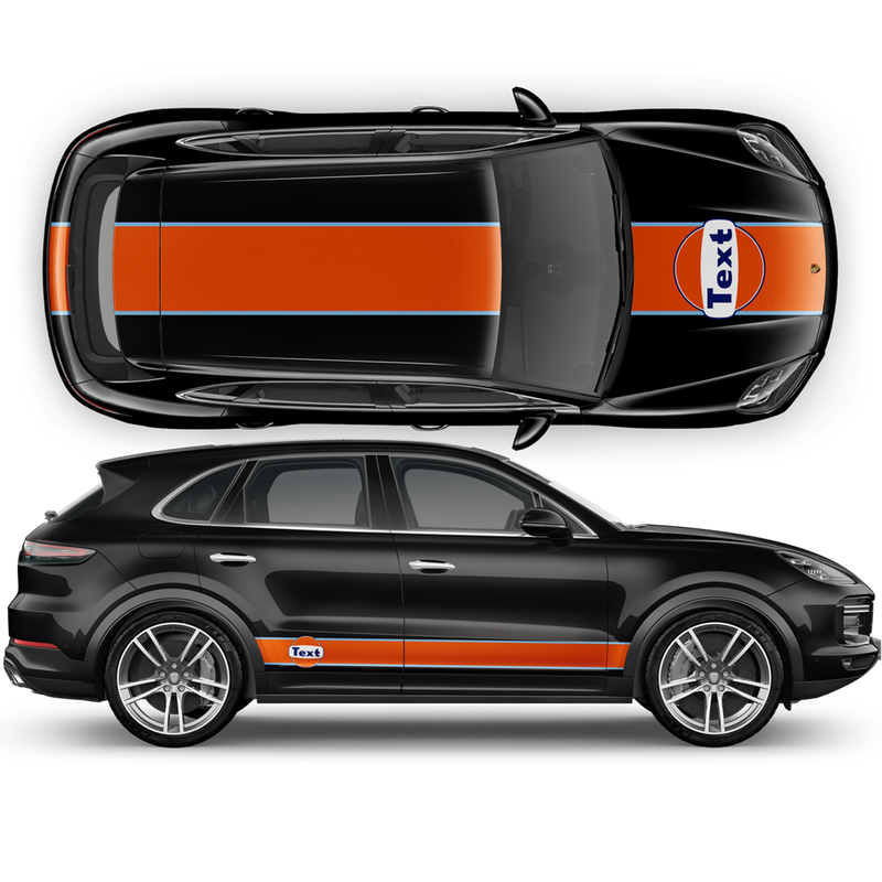 Gulf Racing Stripes, for Cayenne / Macan