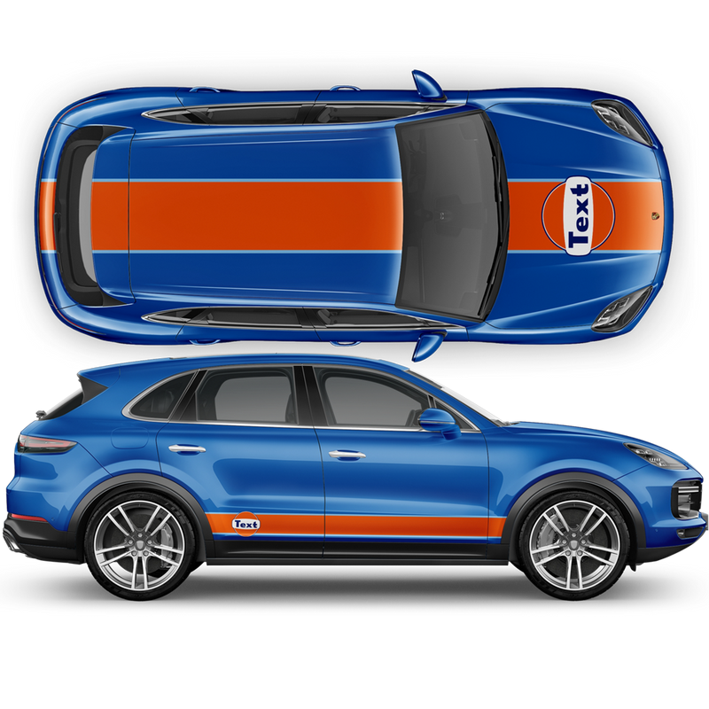 Gulf Racing Stripes, for Cayenne / Macan