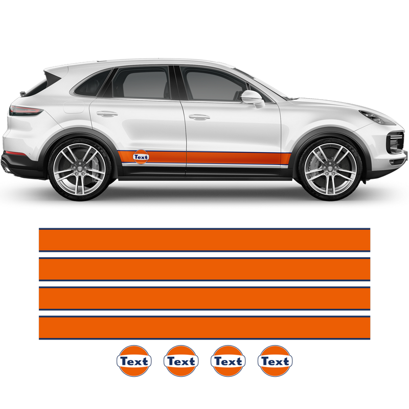 Gulf Racing Stripes, for Cayenne / Macan