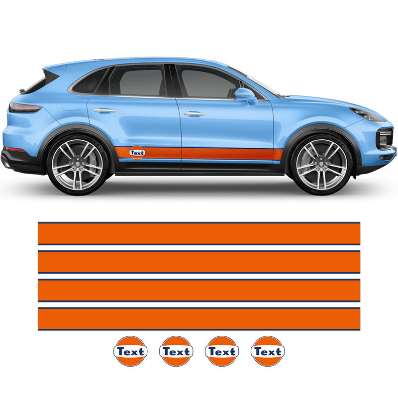 Gulf Racing Stripes, for Cayenne / Macan