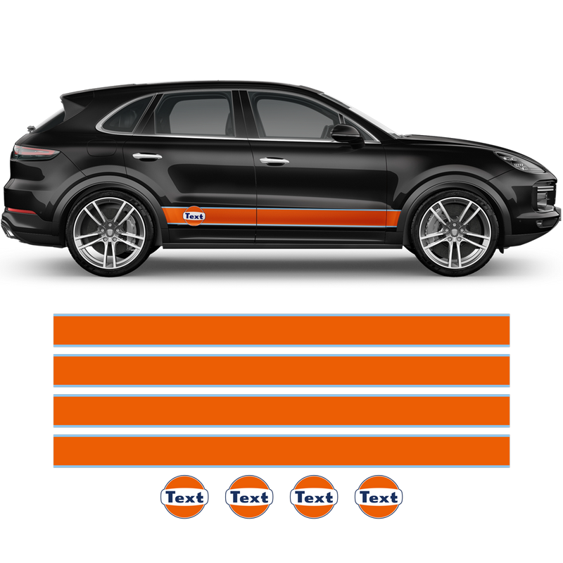 Gulf Racing Stripes, for Cayenne / Macan