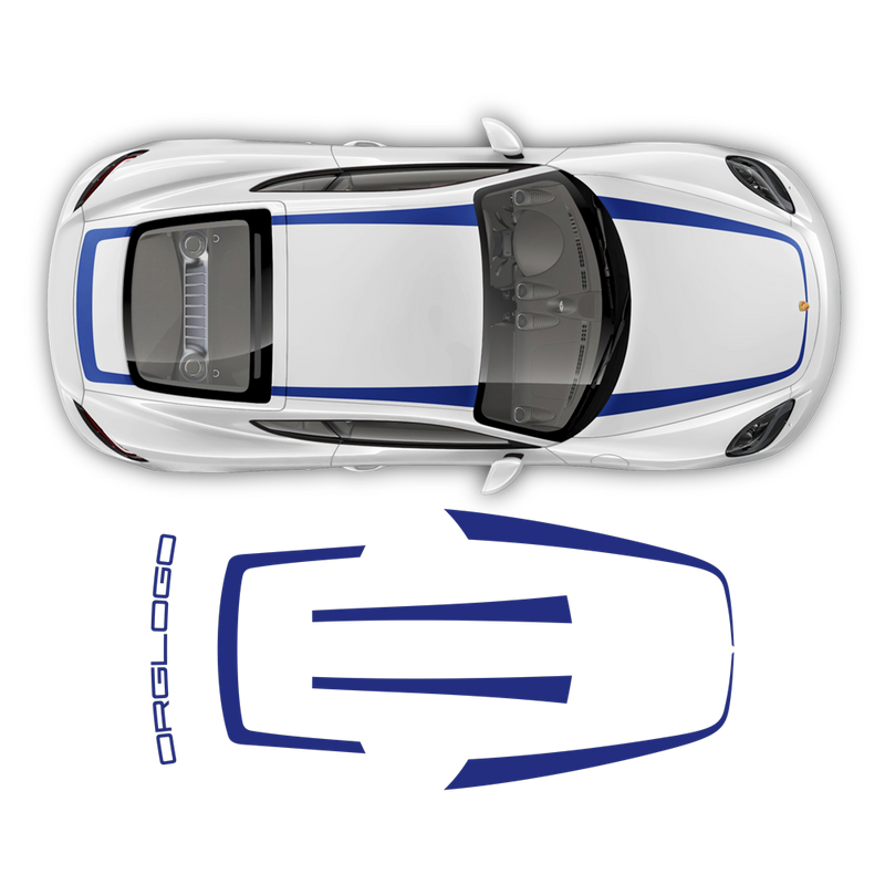 Thin Top Racing Stripes, for Porsche Cayman / Boxster