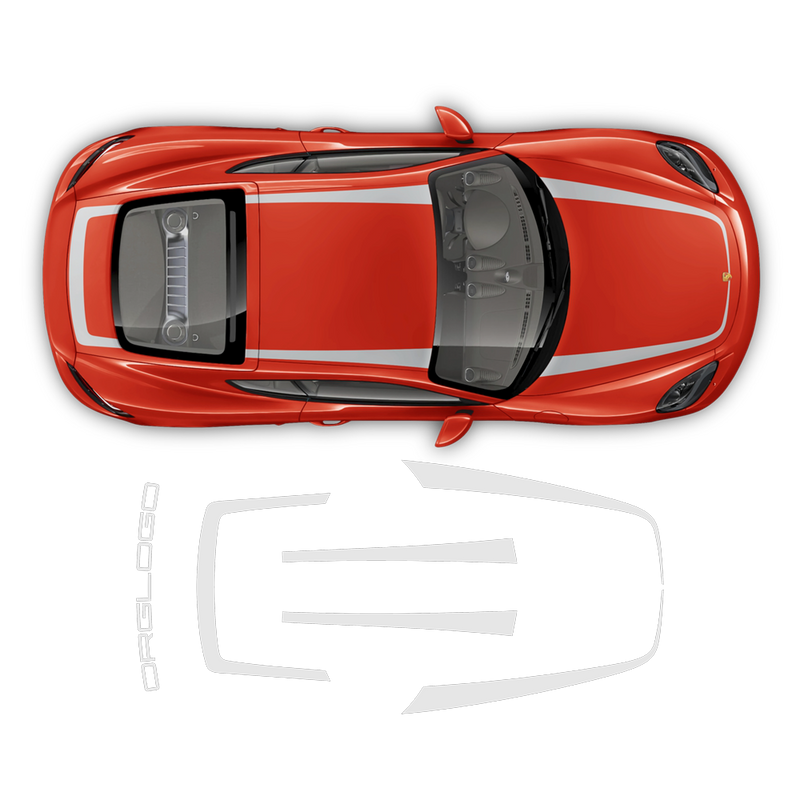 Thin Top Racing Stripes, for Porsche Cayman / Boxster